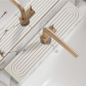 Faucet Mat for Kitchen Sink - 24'' Long Diatomite Fast Drying Stone Sink Tray